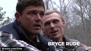 Bryce with Scott Harbor Sebastian Young Tom Faulk at Backwoods Bareback Part 3 Scene 1 – Trailer preview – Bromo